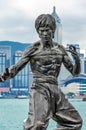 Bruce Lee Statue in Avenue of Stars on May 04, 2013 in Hong Kong, China Royalty Free Stock Photo
