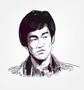 Bruce lee vector illustration sketch