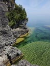 Bruce Peninsula National Park Huron Lake Georgian Bay Clear Turquoise Blue Water Sky Rocks Grotto Cliffs Ontario Canada landscape