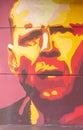 Bruce Willis street art in Cannes, French Riviera, France Royalty Free Stock Photo
