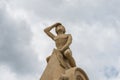 Bruckmandl Statue on the Stone Bridge in Regensburg, Germany Royalty Free Stock Photo