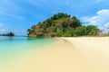 Bruer Island, amazing island from southern of Myanmar. A stunning seascape with turquoise water and white sand beach against blue Royalty Free Stock Photo