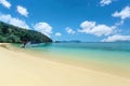 Bruer Island, amazing island from southern of Myanmar. A stunning seascape with turquoise water and white sand beach against blue Royalty Free Stock Photo