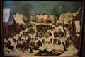 Brugel painting depicting soldiers attacking a village with snow at the Kunst Museum Vienna.