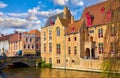 Bruges Belgium. Ancient medieval european city. View Royalty Free Stock Photo