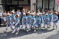 Young Marchers in Checkered outfits The Procession of the Golden Tree Pageant, held every 5 years since 1958.