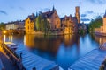 Bruges, Belgium, buildings and canals.