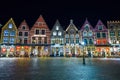 BRUGES, BELGIUM - DECEMBER 05 2016 - Christmas Old Market square in Bruges Royalty Free Stock Photo