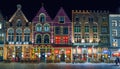 BRUGES, BELGIUM - DECEMBER 05 2016 - Christmas Old Market square in Bruges Royalty Free Stock Photo
