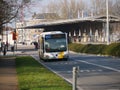 A bus (Mercedes Citaro) from De Lijn (company), drives from 't Zand to Bruges station.