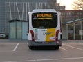 A bus (Van Hool) of De Lijn (company) is out of service at Bruges station.