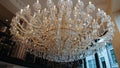 Bruges, Belgium - May 12, 2018: Beautiful Chandelier In A Cafe Pastry Shop Aux Merveilleux De Fred Bruges