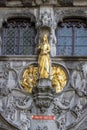 Details of facade of Basilica of the Holy Blood located on Brug Square, Bruges, Belgium Royalty Free Stock Photo