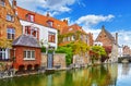 Bruges, Belgium. Medieval old brick houses