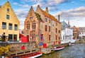 Bruges, Belgium. Medieval old brick houses