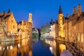 Bruges, Belgium Night Scene Royalty Free Stock Photo