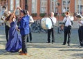 Dancing couple in the streets