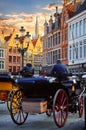 Bruges Belgium. Old town with vintage house