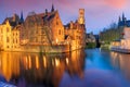 Bruges, Belgium on the Rozenhoedkaai River Royalty Free Stock Photo