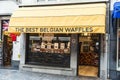 Waffles in a candy store in Bruges, Belgium