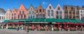 Bruges, Belgium - Traditional House Facades on the Markt Square in the Historic Center of Bruges UNESCO World Heritage
