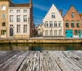 Bruges Brugge cityscape with water canal