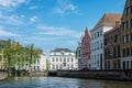 Bruges canal and medieval houses. Brugge, Belgium