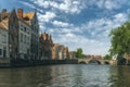 Bruges canal and medieval houses. Brugge, Belgium