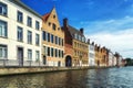 Bruges canal and medieval houses. Brugge, Belgium