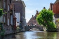 Bruges canal and medieval houses. Brugge, Belgium