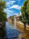 Bruges canal and medieval houses. Brugge, Belgium