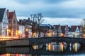 Bruges canal at night, Belgium