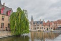 Medieval buildings and canals Bruges, Belgium Royalty Free Stock Photo