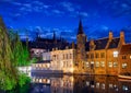 Bruges channel Rozenhoedkaai view Royalty Free Stock Photo