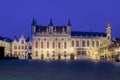 Bruges City hall at Burg square at night, Belgium Royalty Free Stock Photo