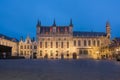 Bruges City hall at Burg square at night, Belgium Royalty Free Stock Photo