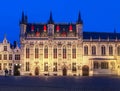 Bruges City hall at Burg square at night, Belgium Royalty Free Stock Photo