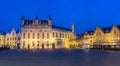 Bruges City hall at Burg square at night, Belgium Royalty Free Stock Photo