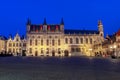 Bruges City hall at Burg square at night, Belgium Royalty Free Stock Photo