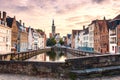 Bruges cityscape. Old Brugge town famous destination in Europe.