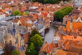 Bruges, Flanders, Belgium, Europe - October 1, 2019. Autumn scenery of  medieval world heritage city, Bruges Brugge from the Royalty Free Stock Photo