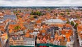 Bruges, Flanders, Belgium, Europe - October 1, 2019. Autumn scenery of  medieval world heritage city, Bruges Brugge from the Royalty Free Stock Photo