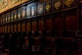 Bruges, Flanders, Belgium, Europe - October 1, 2019. Interior Saint Salvator Cathedral made of old bricks on ancient medieval Royalty Free Stock Photo