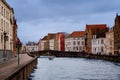 Bruges, Flanders, Belgium, Europe - October 1, 2019. Medieval ancient houses made of old bricks and the canals in  Bruges Brugge Royalty Free Stock Photo