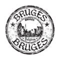 Bruges grunge rubber stamp