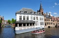 Bruges medieval buildings in Dijver canal Royalty Free Stock Photo