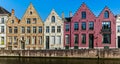 Bruges medieval houses and canal, Belgium Royalty Free Stock Photo