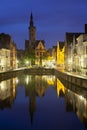 Bruges Poortersloge At Night Royalty Free Stock Photo