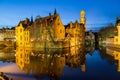 Bruges from Rozenhoedkaai at Dusk Royalty Free Stock Photo