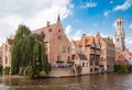 Bruges, Rozenhoedkaai (Quai of the Rosary) Royalty Free Stock Photo